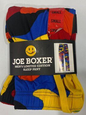 Joe Boxer Camo Pajama Pants Knit Men's S Primary Colors Limited Edition Pockets.